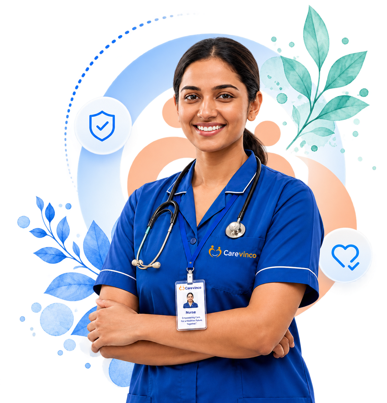Care professional providing compassionate home nursing